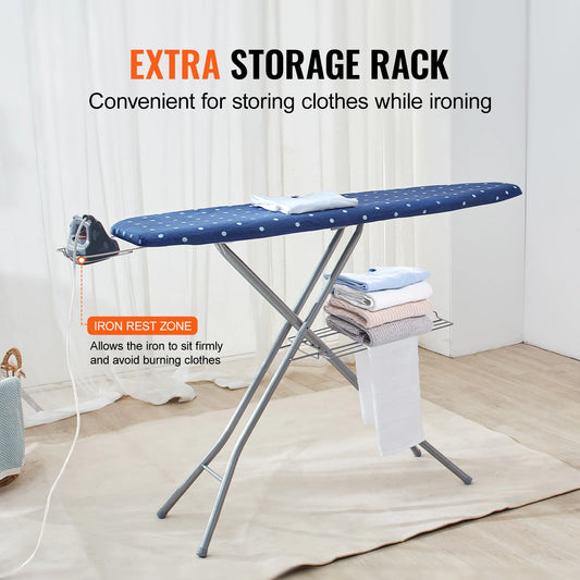 SucceBuy Ironing Board With Adjustable Height Foldable Legs