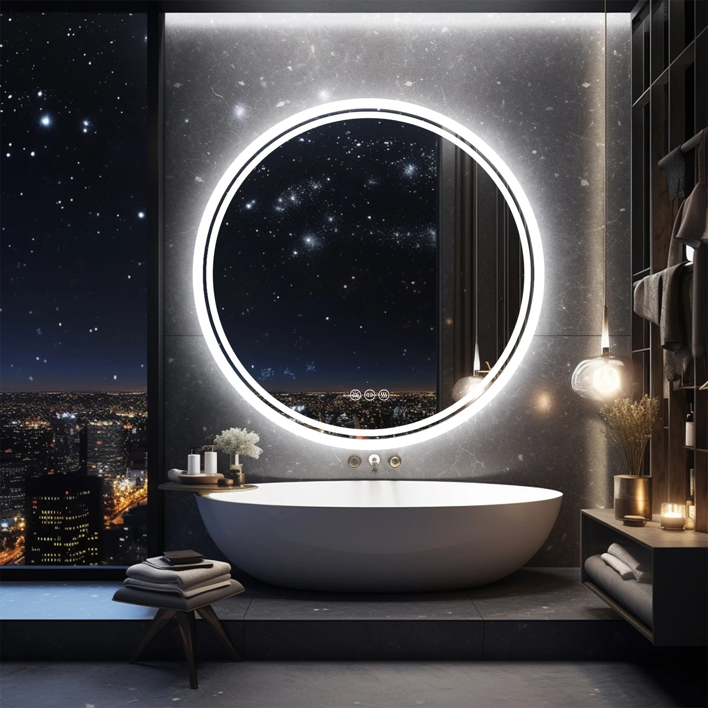 Wisfor Bathroom LED Mirror Backlit 3 Color Change IP65