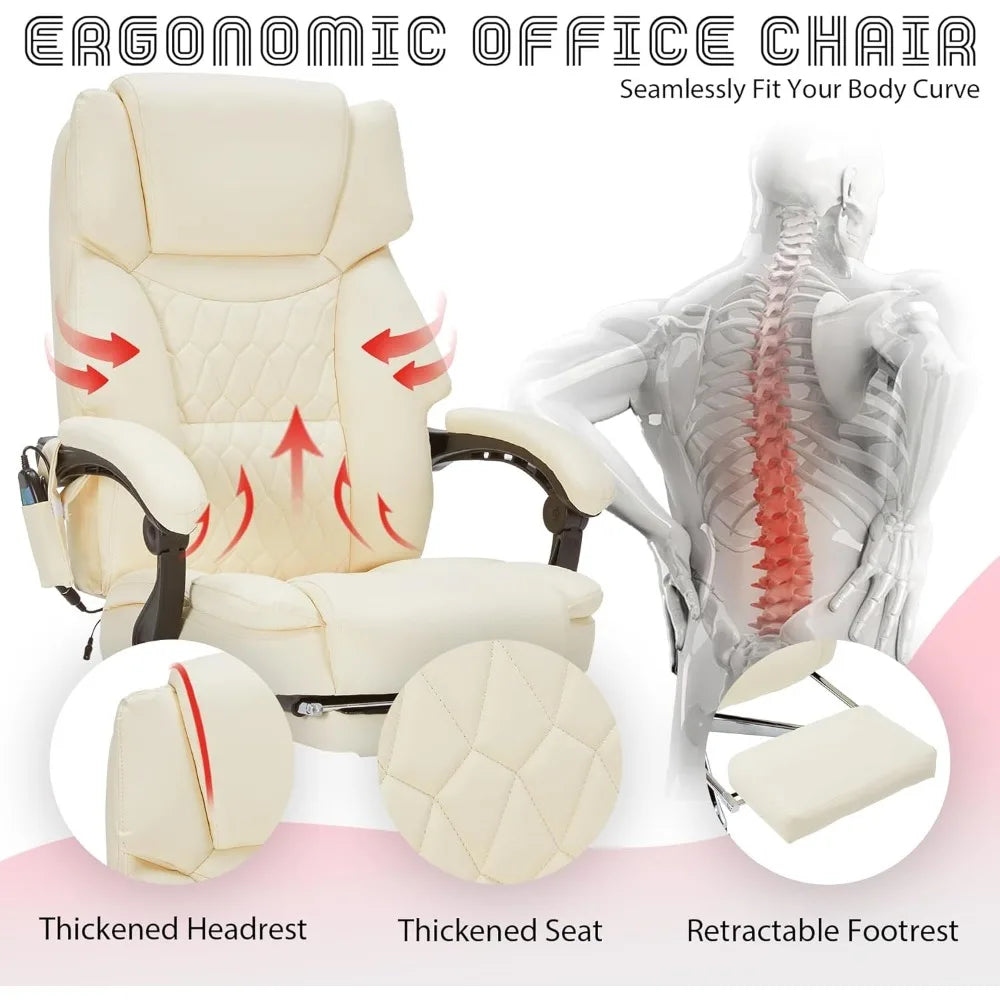 MKDK Massage Office Chair with Foot Rest and Vibration
