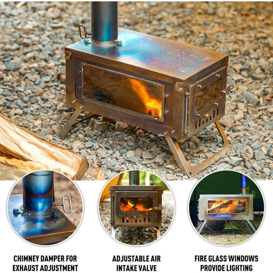 Titanium Portable Folding Stove For Camping Backpacking