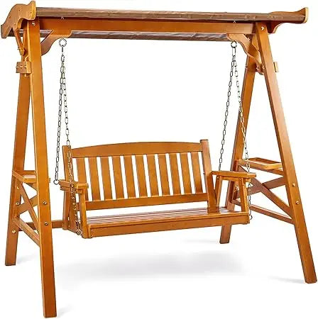 DAFIFY Porch Swing With Stand Canopy Waterproof Patio
