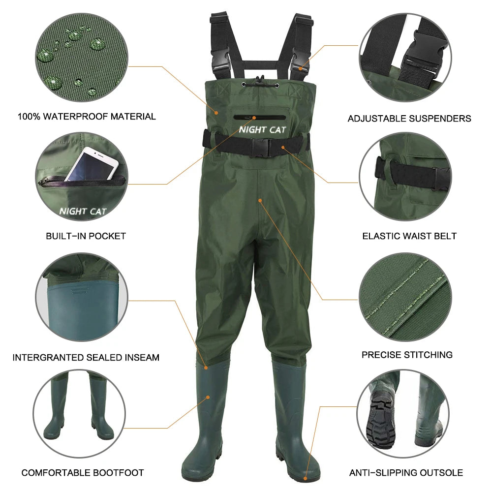 Function Waterproof Breathable Chest Fishing Waders Boots