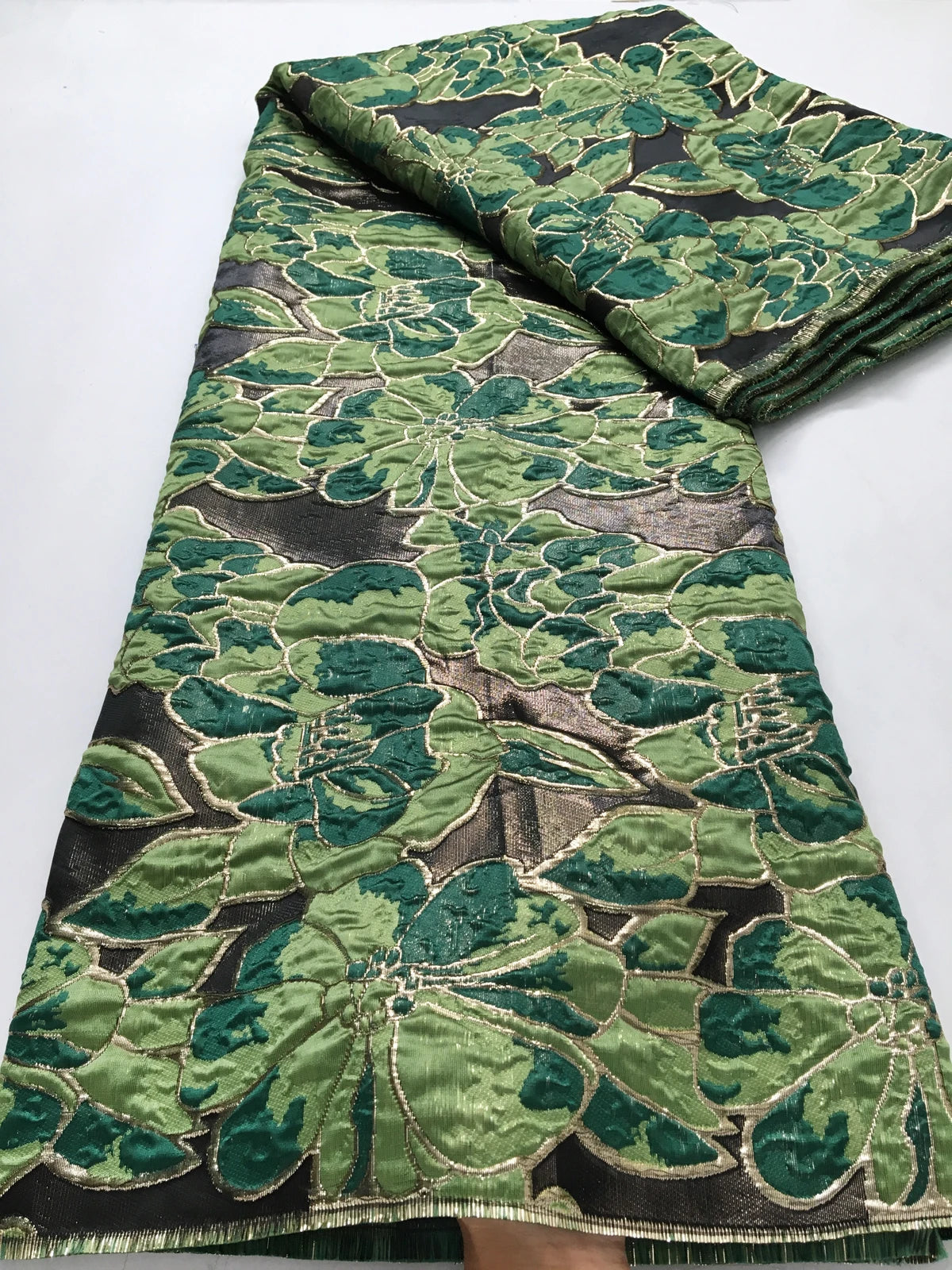 Kalume French Jacquard Lace Fabric Brocade Embroidery Women