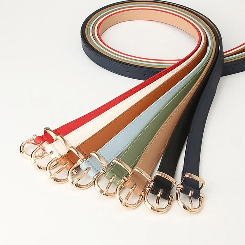 Classic PU Leather Women Belt Buckle Waist Dress Accessory