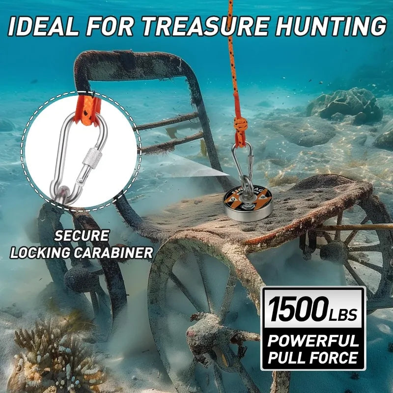 Strong Fishing Magnet Kit with Carry Case and Accessories