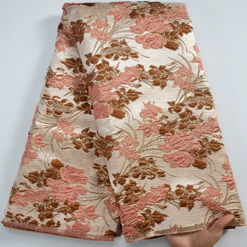 African Brocade Lace Fabric for Sewing Party Dresses