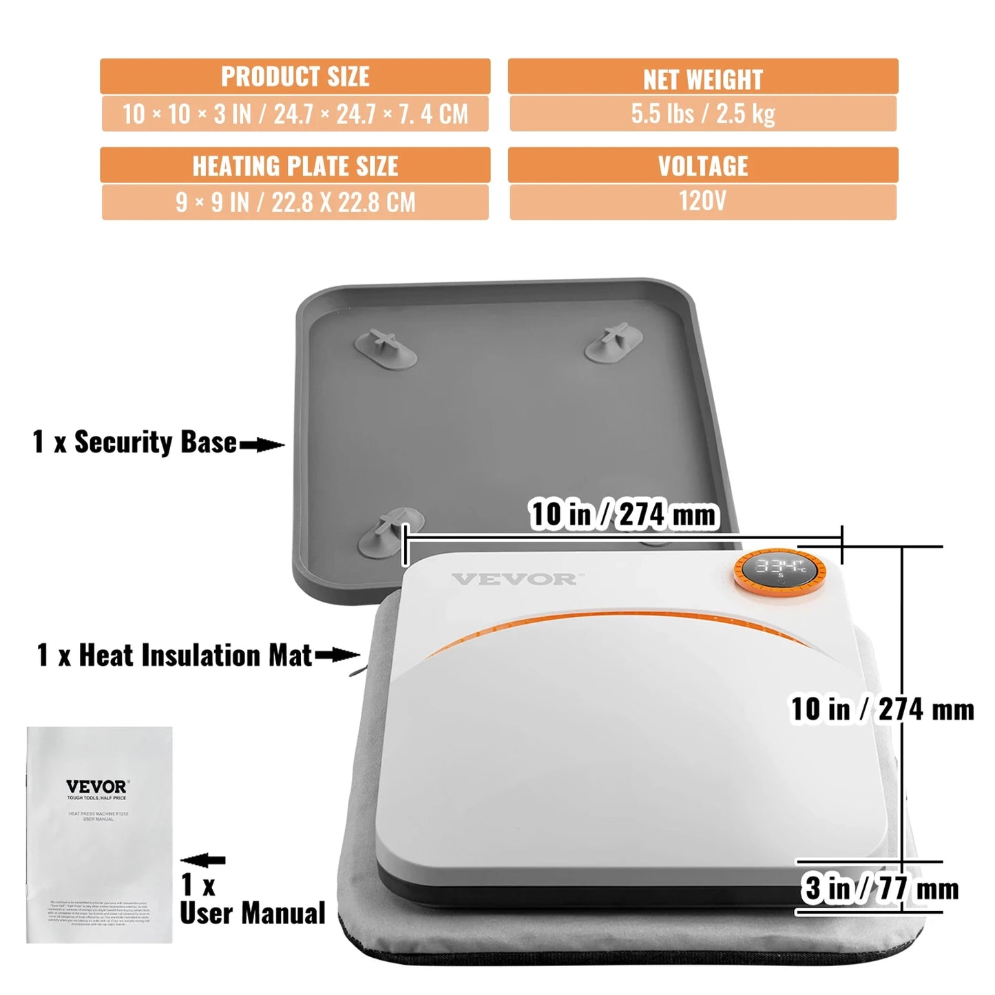 SucceBuy Portable Heat Press For Sublimation T Shirt