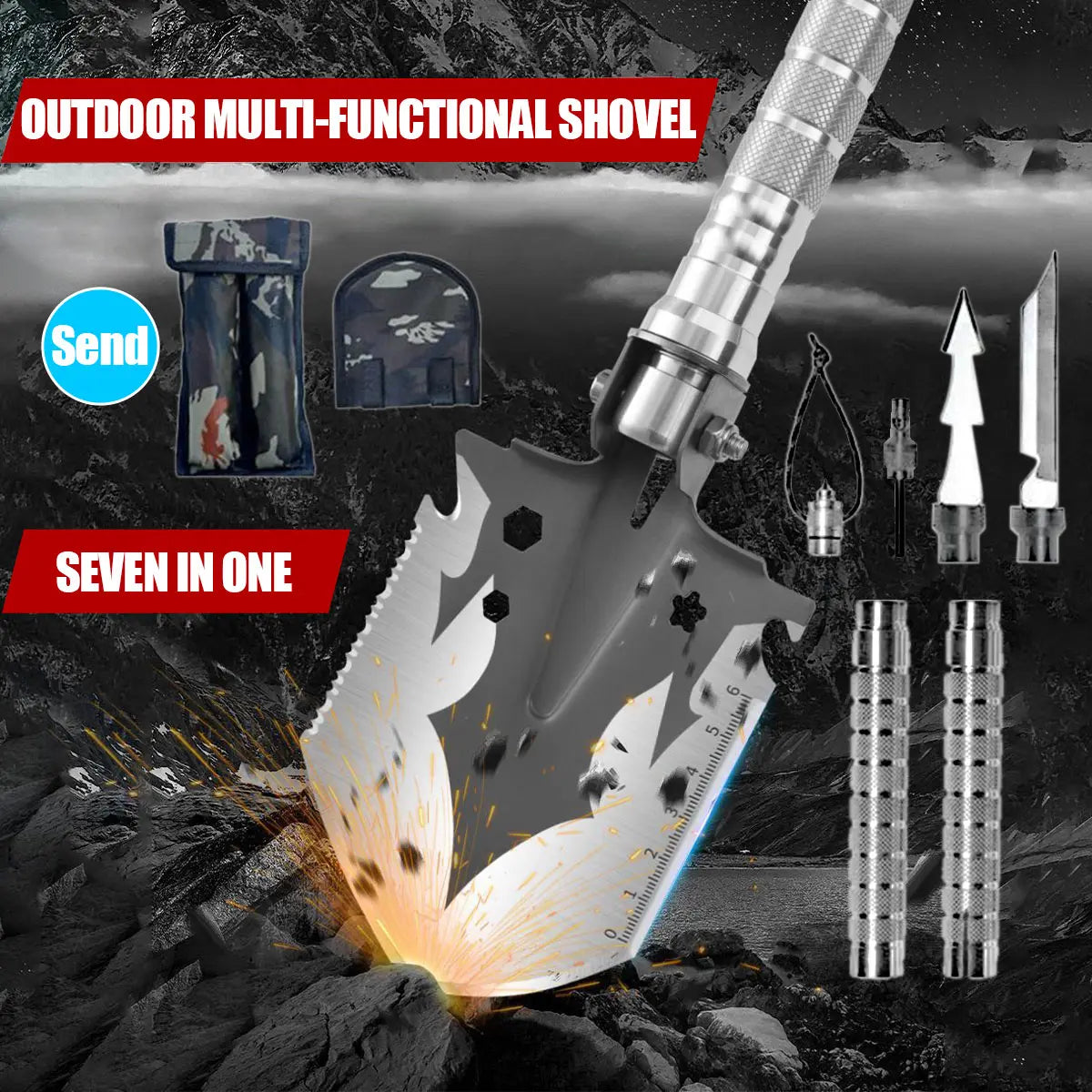 Multi Functional Detachable Military Electric Shovel Tool