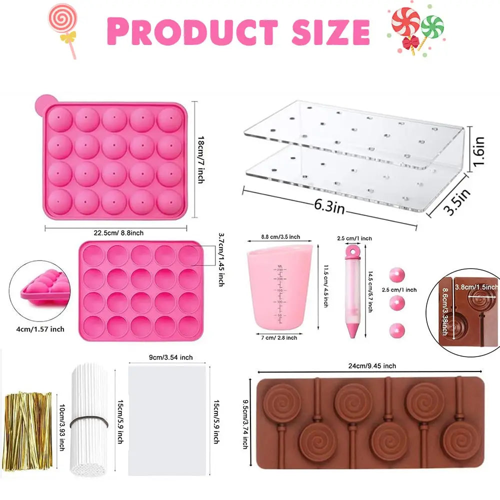 Feature Cake Pop Mold Kit 717pcs Lollipop Set With Stand