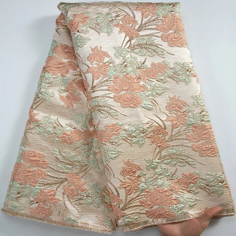 African Brocade Lace Fabric for Sewing Party Dresses