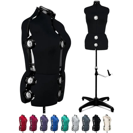 Adjustable Female Fabric Mannequin Dress Form with Tripod Stand
