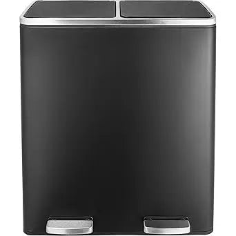 60L Dual Compartment Stainless Steel Kitchen Trash Can