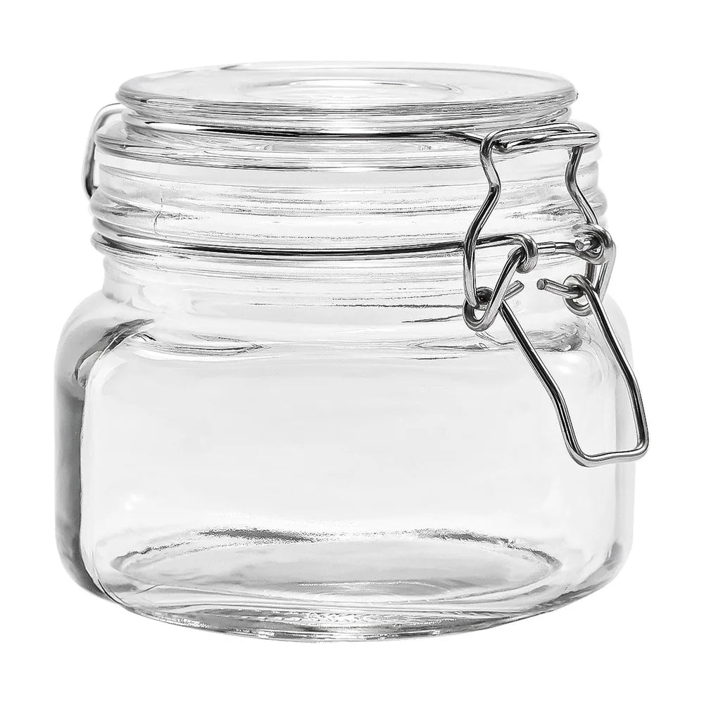 2 Pack 17 Ounce Airtight Glass Storage Jars for Kitchen Use