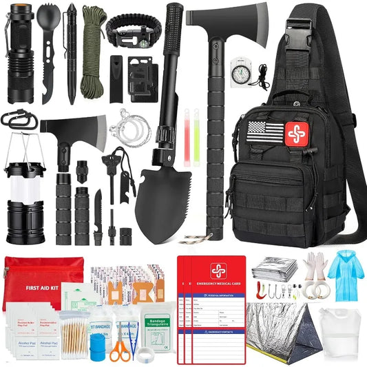 262 Piece Survival Gear Kit with First Aid and Camping Supplies