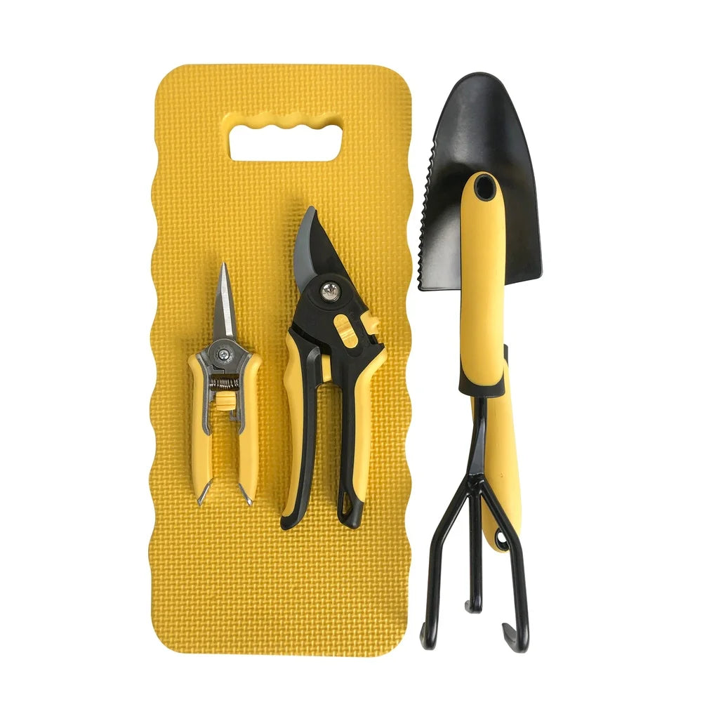 XMSJ Metal Gardening Tools Set with Foam Knee Pad