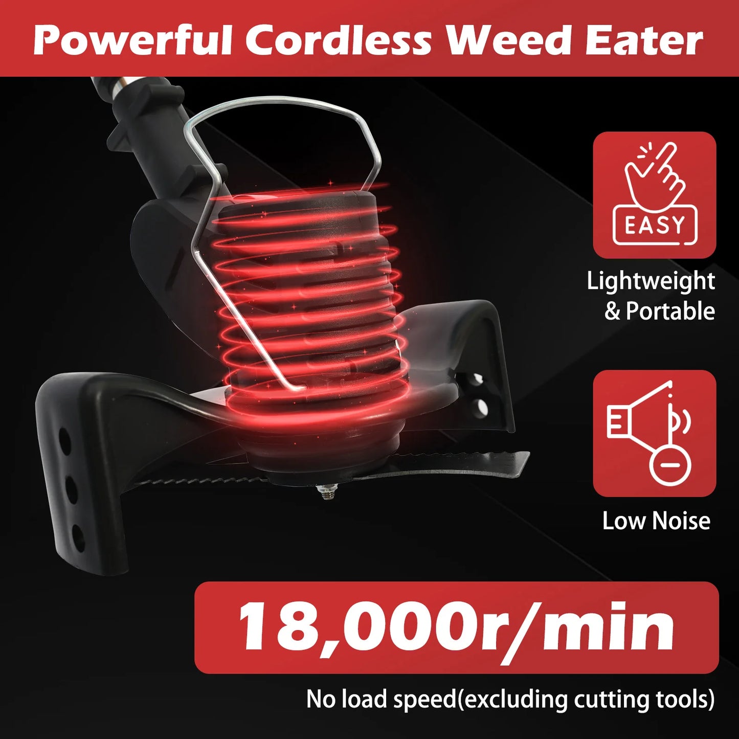Cordless Electric Weed Wacker String Trimmer with Battery
