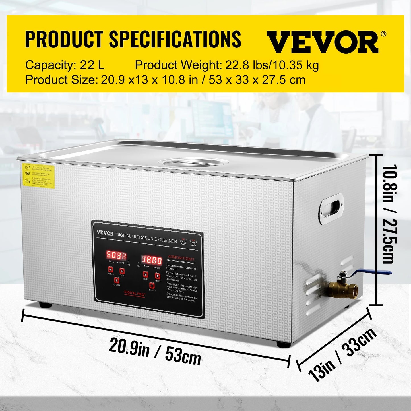 VEVOR Ultrasonic Cleaner Portable Heated Washing Machine