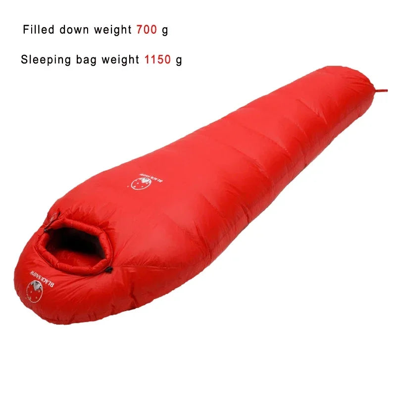 BLACNSNOW Adult Mummy Style Goose Down Sleeping Bag Winter Use