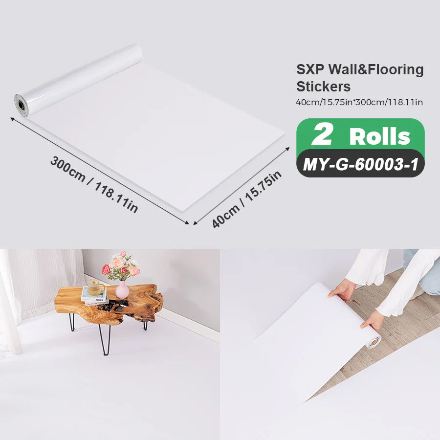 2 Rolls Self Adhesive Wall Floor Sticker Wood Grain Marble