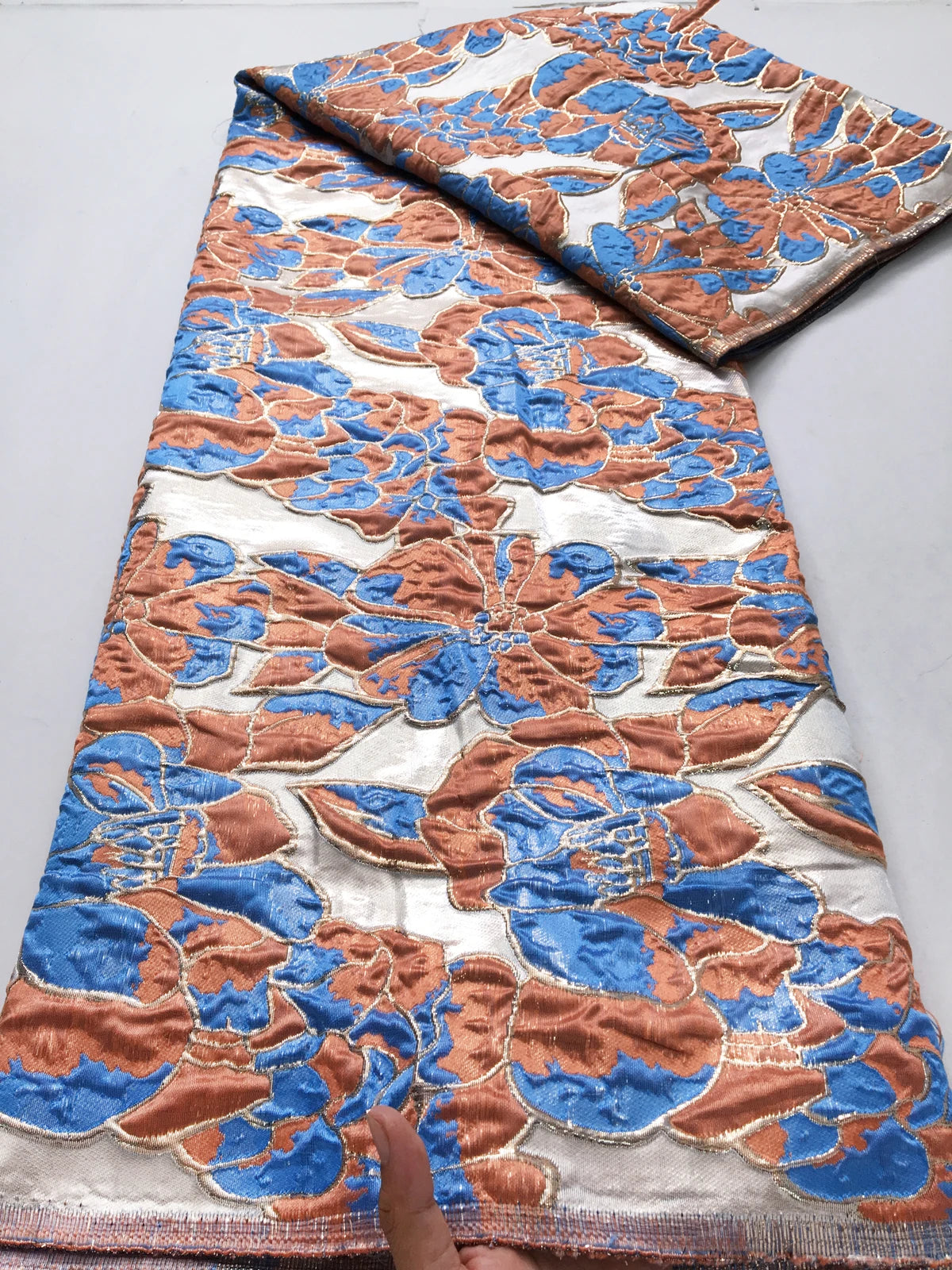 Kalume French Jacquard Lace Fabric Brocade Embroidery Women