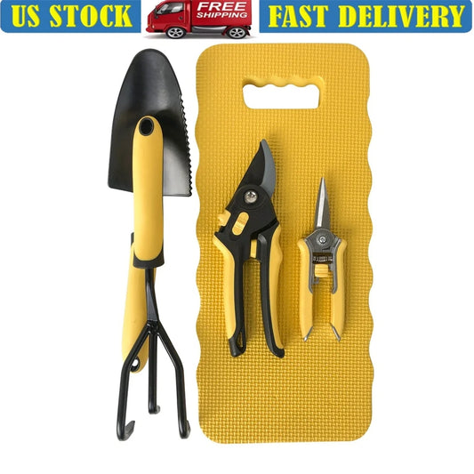 XMSJ Metal Gardening Tools Set with Foam Knee Pad