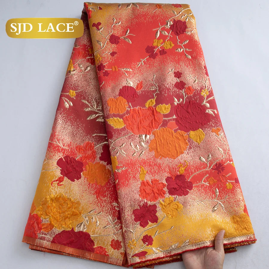 SJD LACA Nigerian Brocade Lace Damask Jacquard Fabrics