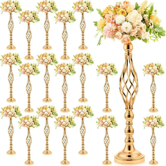 20 Pcs Tall Metal Flower Vase Candle Holder Decor