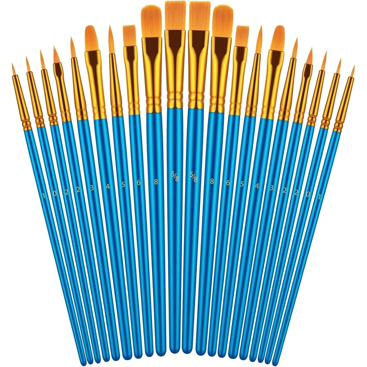 20 Professional Paint Brushes for Oil Watercolor and Acrylic Art