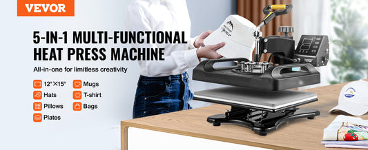 SucceBuy 5 In 1 Multifunctional Heat Press Sublimation