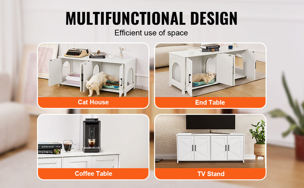 SucceBuy Cat Litter Box Enclosure Furniture For Cats